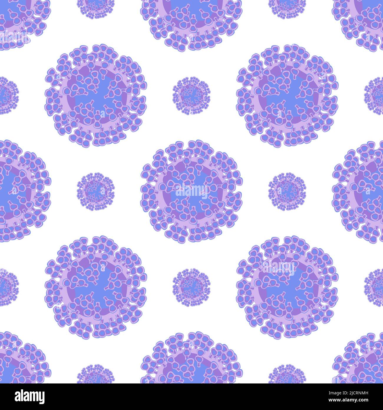 Cellules virales violettes sur fond blanc motif transparent. Fond du virus de la variole du singe. Illustration vectorielle. Illustration de Vecteur