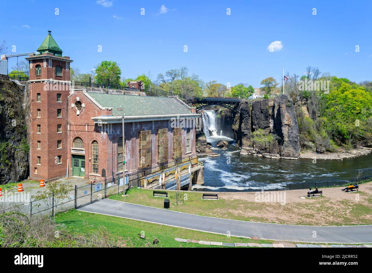 Les chutes de la rivière Passaic dans Paterson, New Jersey Banque D'Images