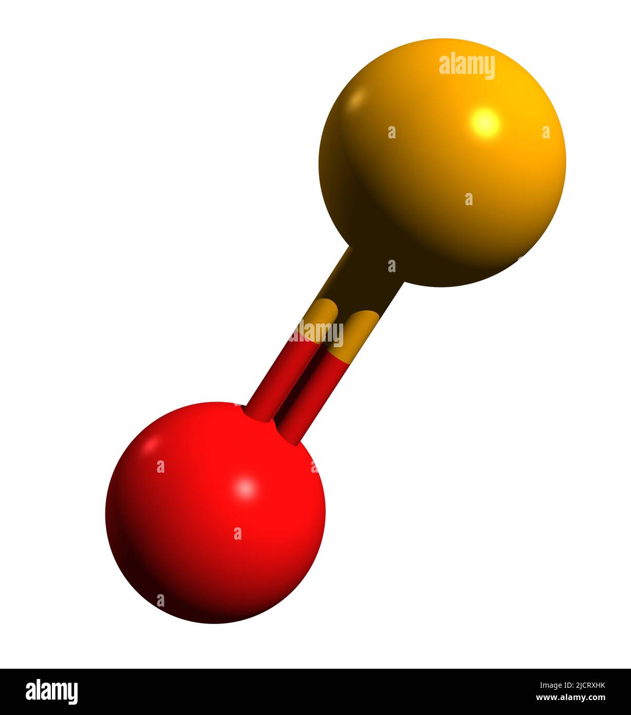 3D image de la formule squelettique d'oxyde nitrique - structure chimique moléculaire du monoxyde d'azote isolé sur fond blanc Banque D'Images