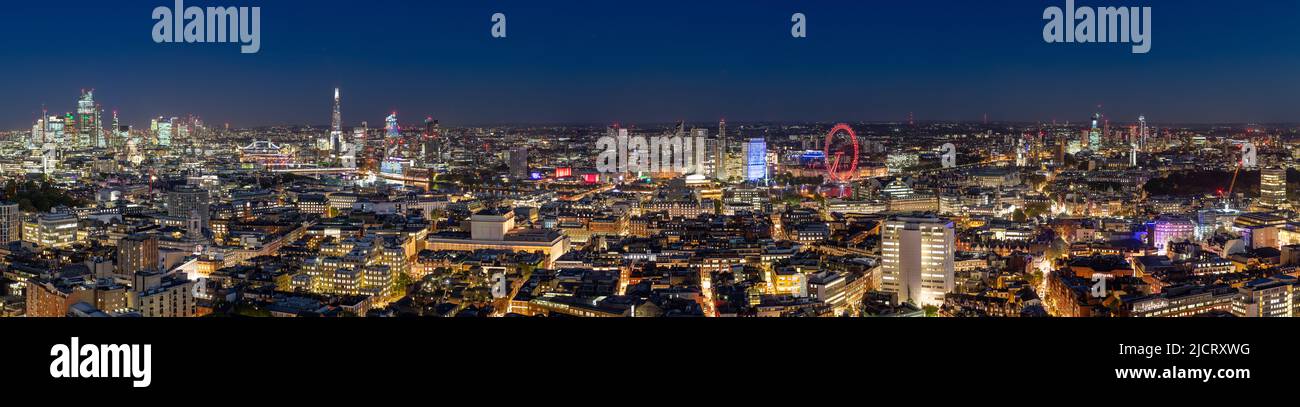 Panorama haute résolution de Londres avec de nombreux sites Banque D'Images