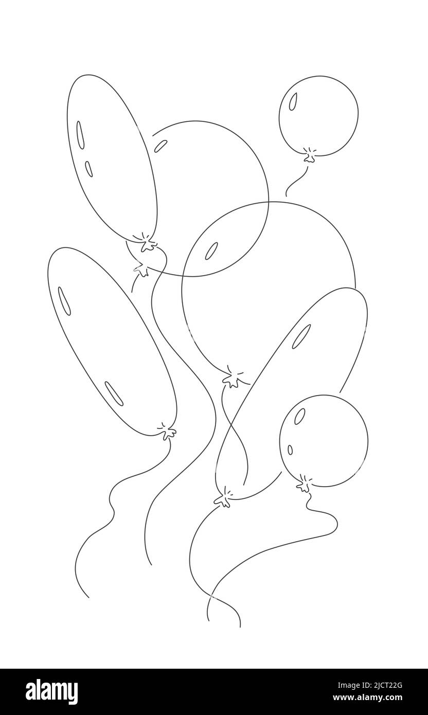 Dessin au trait de bulles avec un fond blanc. Dessin de contour pour livre de coloriage. Illustration vectorielle. Illustration de Vecteur