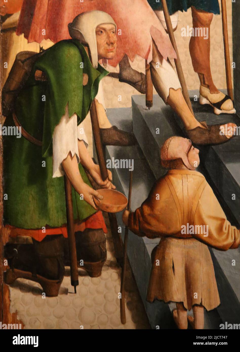 Les sept œuvres de Mercy. Maître d'Alkmaa, 1504. Huile sur le panneau. Détail de l'un des panneaux. Rijksmuseum. Amsterdam. Pays-Bas. Banque D'Images