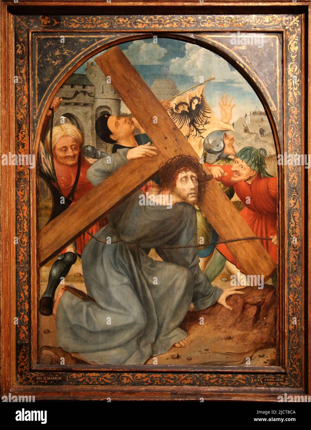 Christ porter la Croix, par le peintre flamand Quinten Massijs (1466-1530). Anvers, c. 1510-15. Huile sur le panneau. Rijksmuseum. Amsterdam. Pays-Bas. Banque D'Images