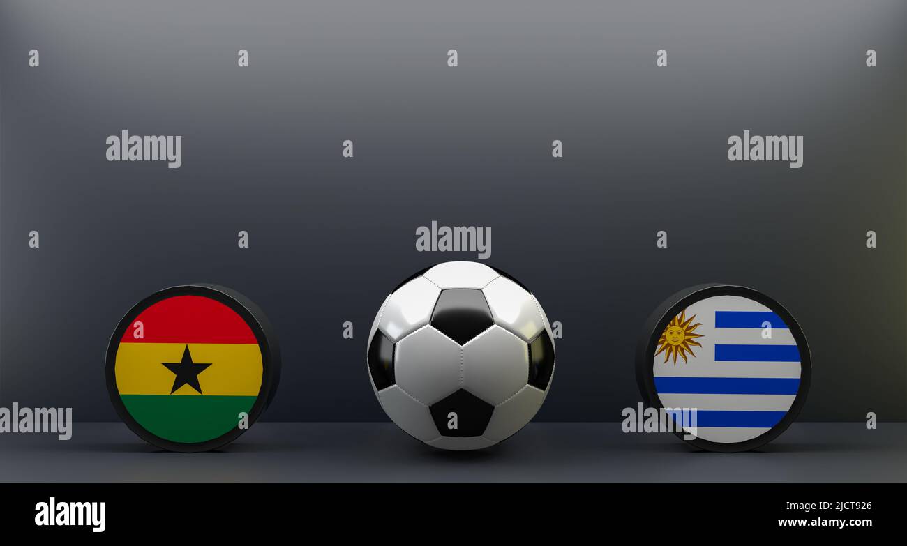 Coupe du monde de la FIFA 2022 Ghana contre Uruguay, drapeau Ghana et  Uruguay, football Ghana Uruguay, 3D œuvres et 3D images Photo Stock - Alamy