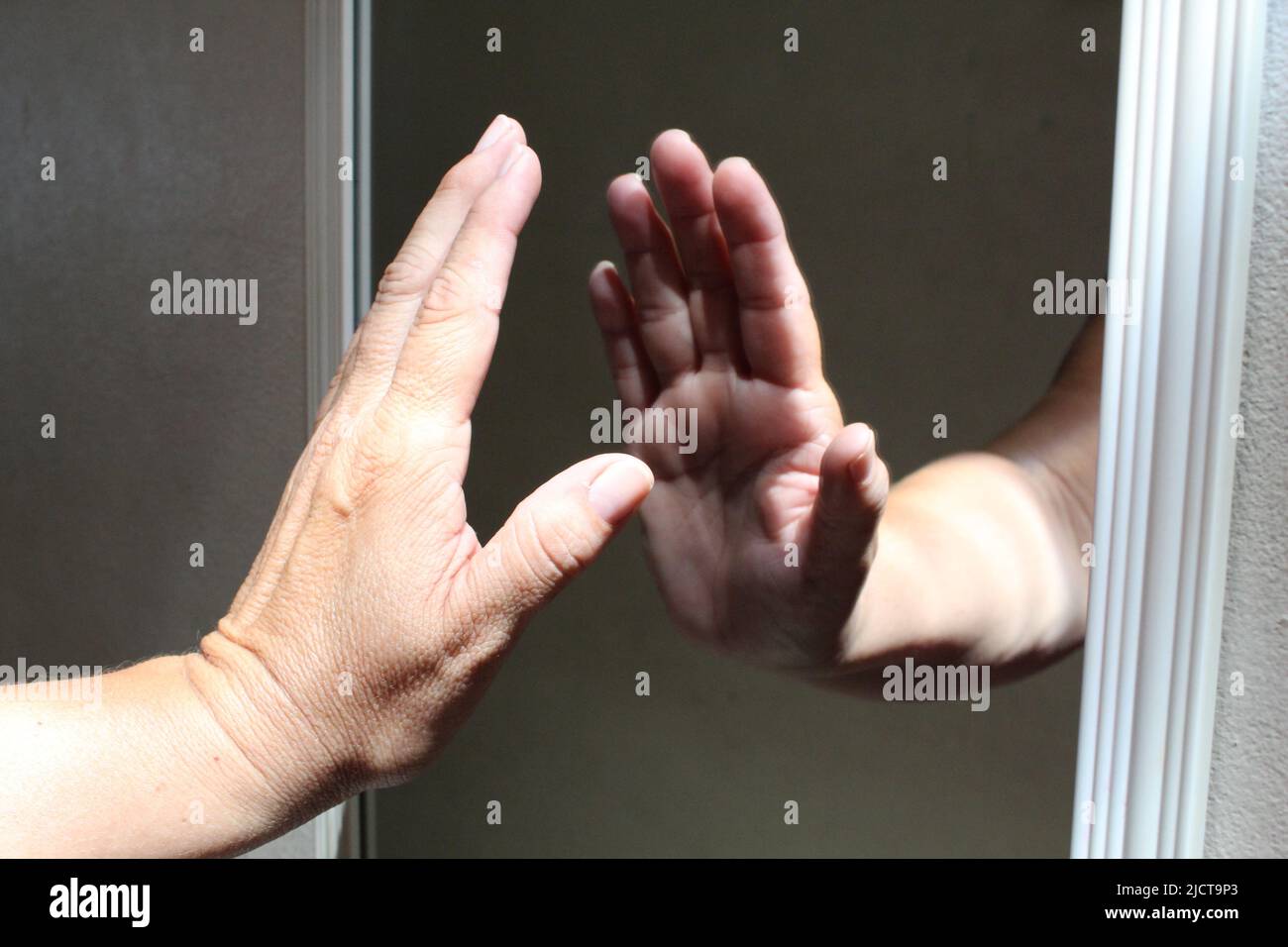 Reflet dans le miroir Banque D'Images