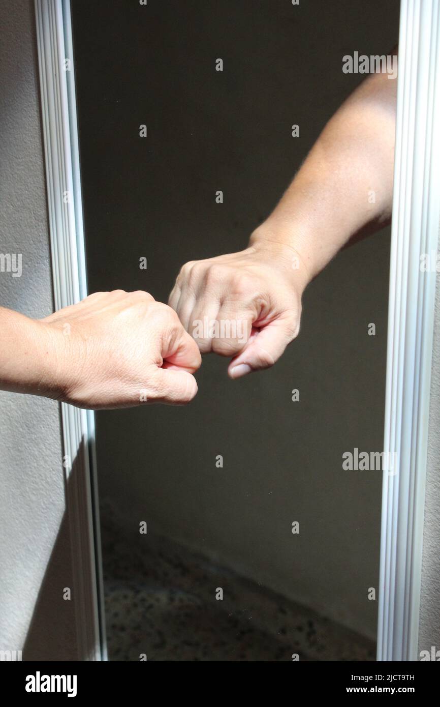 Reflet dans le miroir Banque D'Images