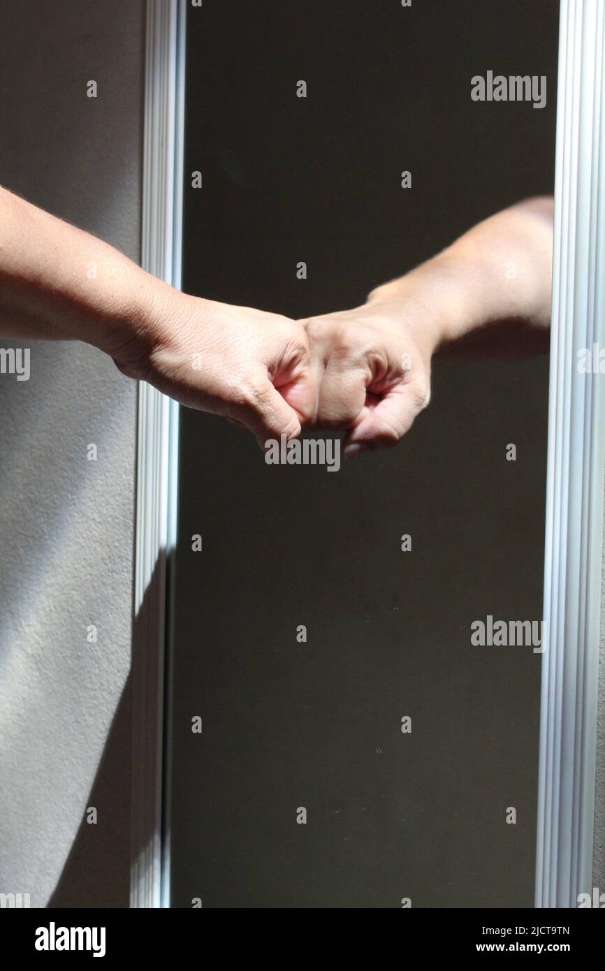 Reflet dans le miroir Banque D'Images