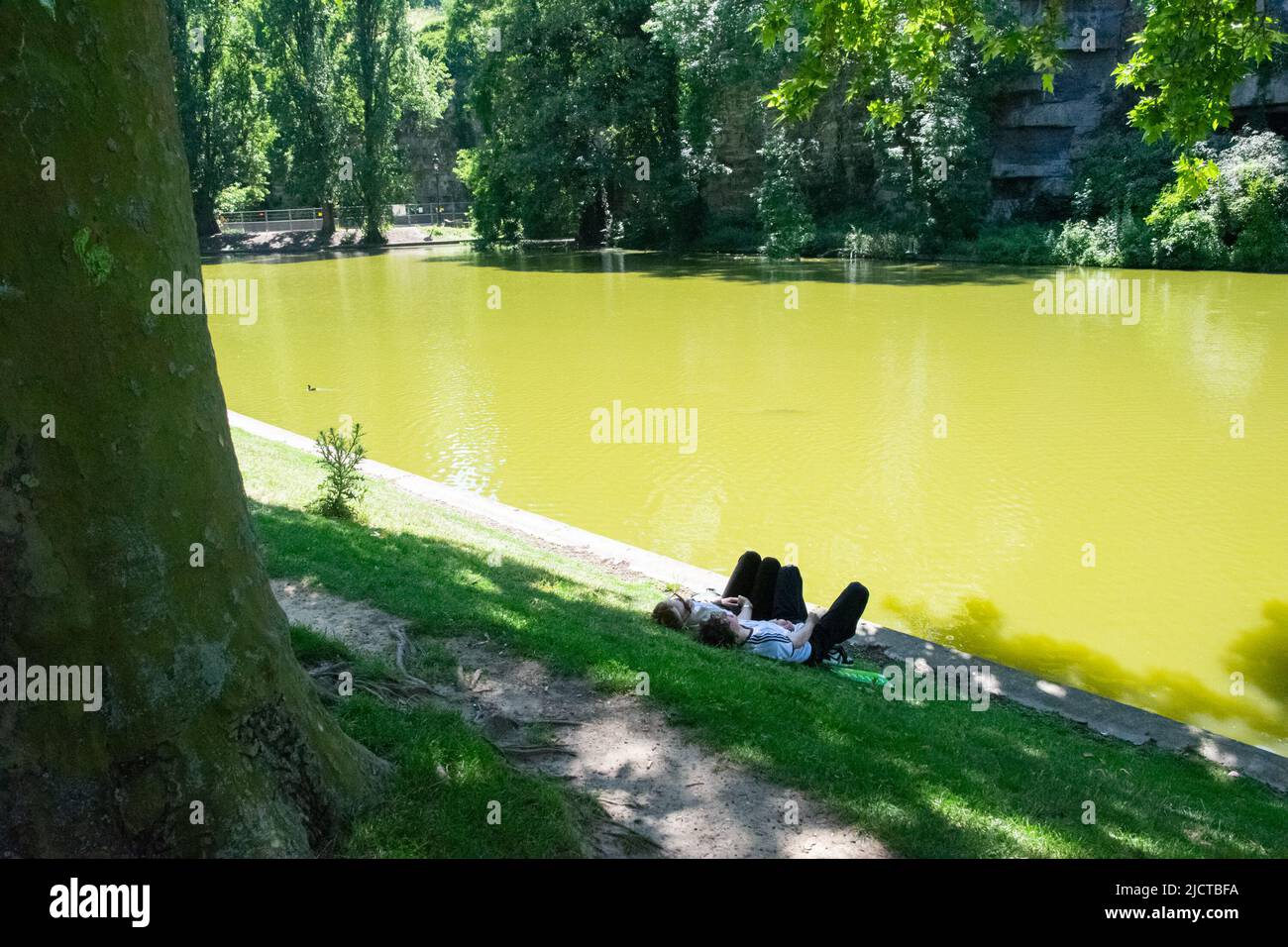 Parc Buttes-Chaumont, Paris Banque D'Images