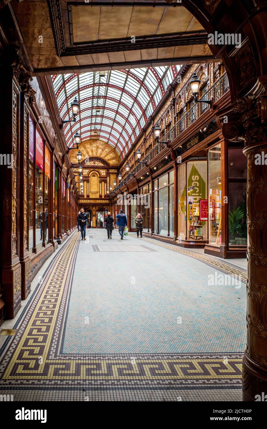 Central Arcade Newcastle - Edwardian Shopping Arcade à Newcastle - Upon-Tyne City Centre Central Exchange bâtiment. Architectes Oswald & son 1906. Banque D'Images