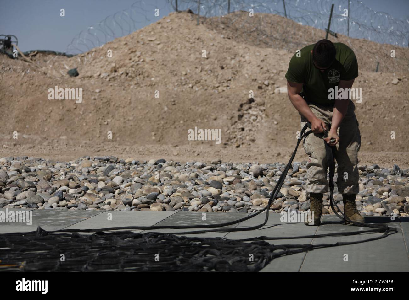 U.S. Marine corps PFC Kevin A. O'Dell, avec l'équipe de soutien des hélicoptères 8 (HST 8), Bataillon de logistique de combat 4, attaché au 1st Bataillon, 8th Marines (1 Banque D'Images