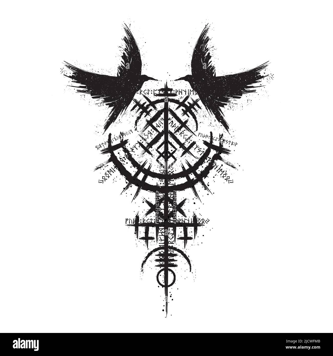 Symbole scandinave viking noir grunge Illustration de Vecteur