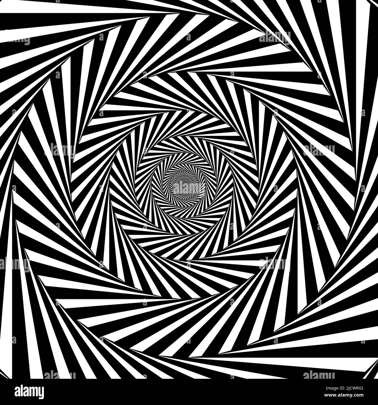 Bandes noires et blanches en forme de tunnel rond, illusion optique Illustration de Vecteur