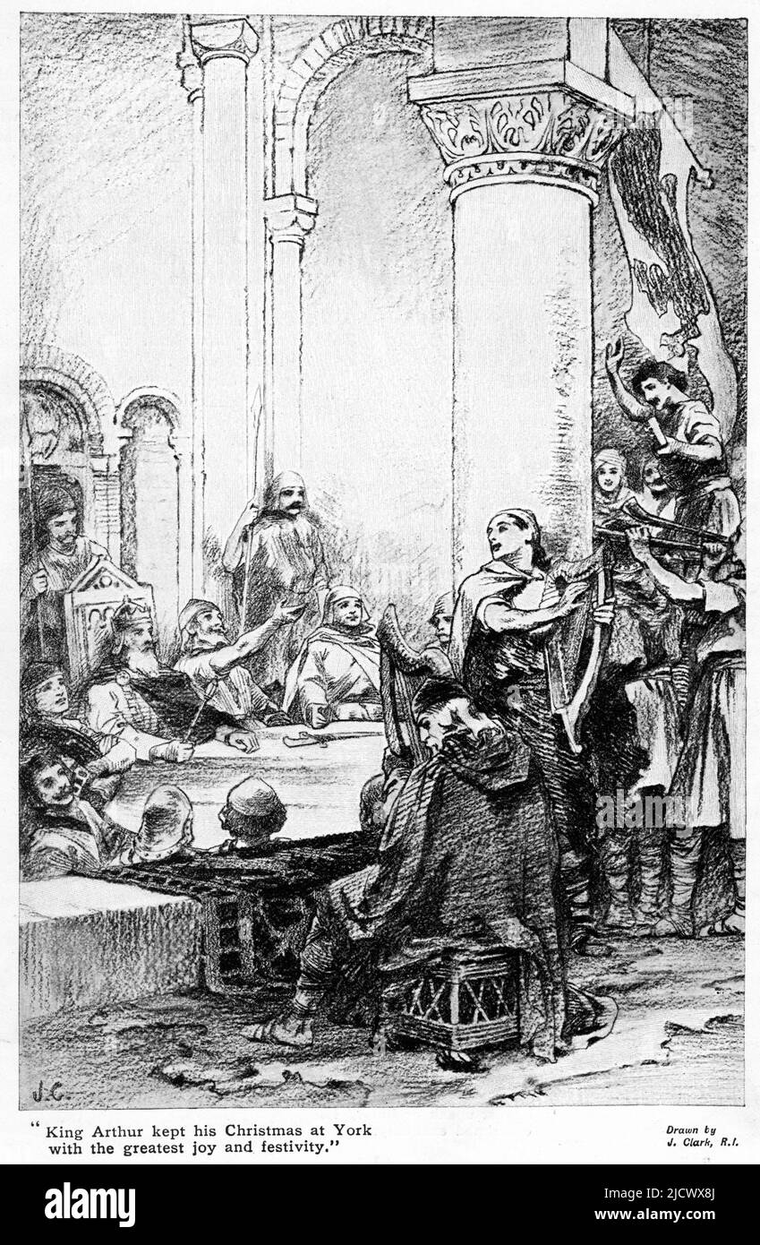Illustration d'une célébration avec le roi Arthur, quiver magazine 1913 Banque D'Images