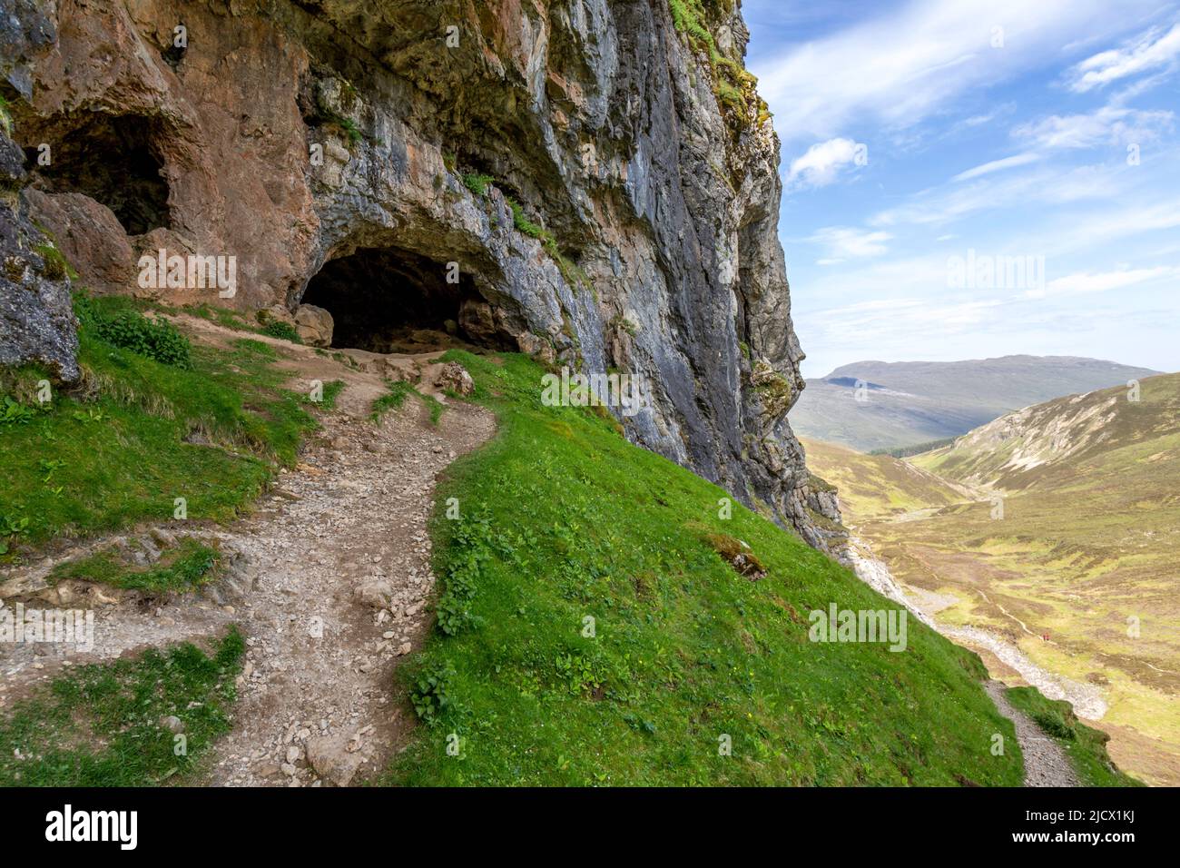 Les grottes d'os près d'Inchnadamph dans les Highlands du Nord-Ouest de l'Écosse. Banque D'Images