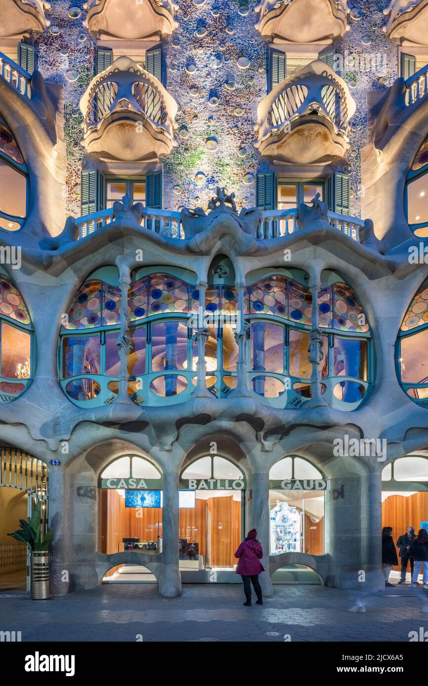 Antoni Gaudi, Casa Batlo, site classé au patrimoine mondial de l'UNESCO, Barcelone, Catalogne, Espagne, Europe Banque D'Images