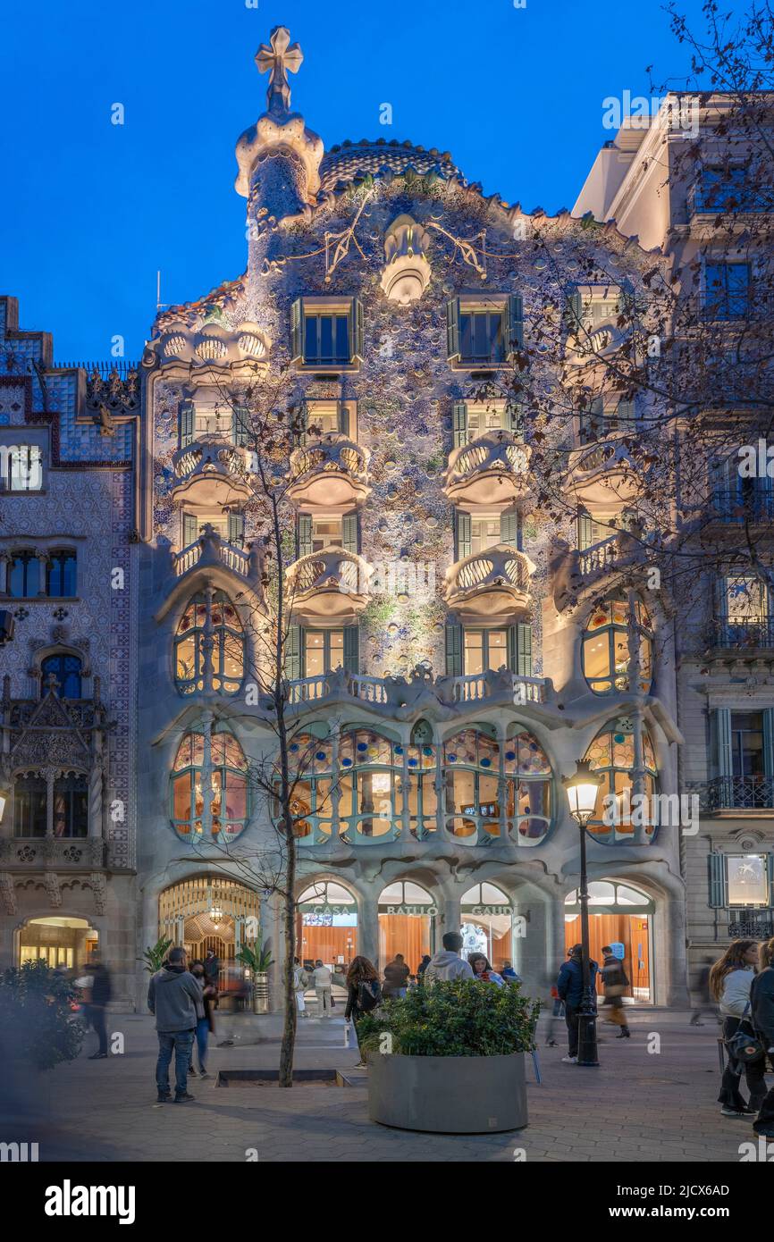 Antoni Gaudi, Casa Batlo, site classé au patrimoine mondial de l'UNESCO, Barcelone, Catalogne, Espagne, Europe Banque D'Images