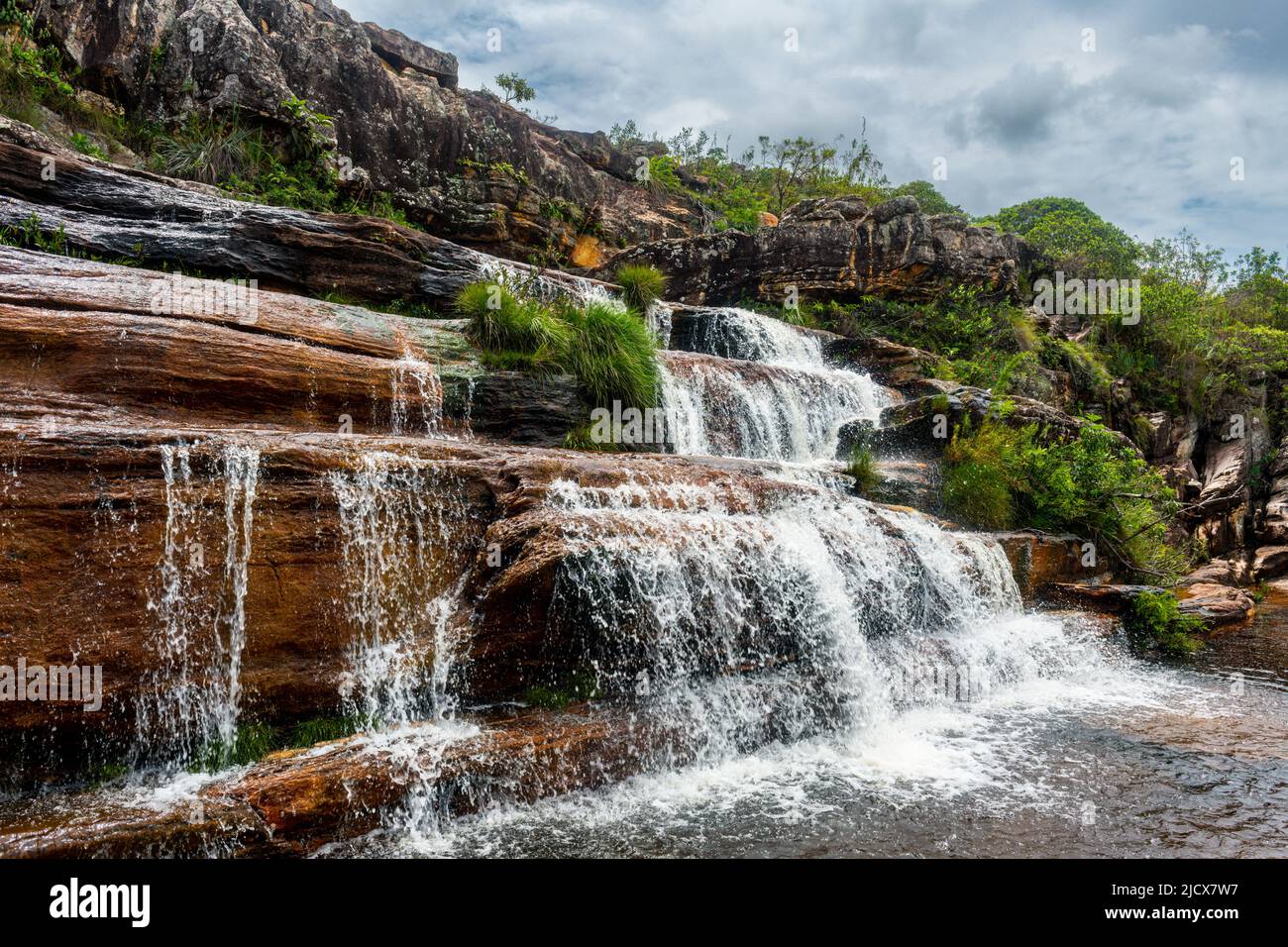 Cascade de Sentinela près de Diamantina, Minas Gerais, Brésil, Amérique du Sud Banque D'Images