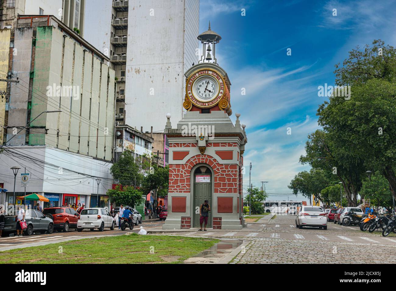 Tour d'horloge coloniale, Manaus, état d'Amazonas, Brésil, Amérique du Sud Banque D'Images