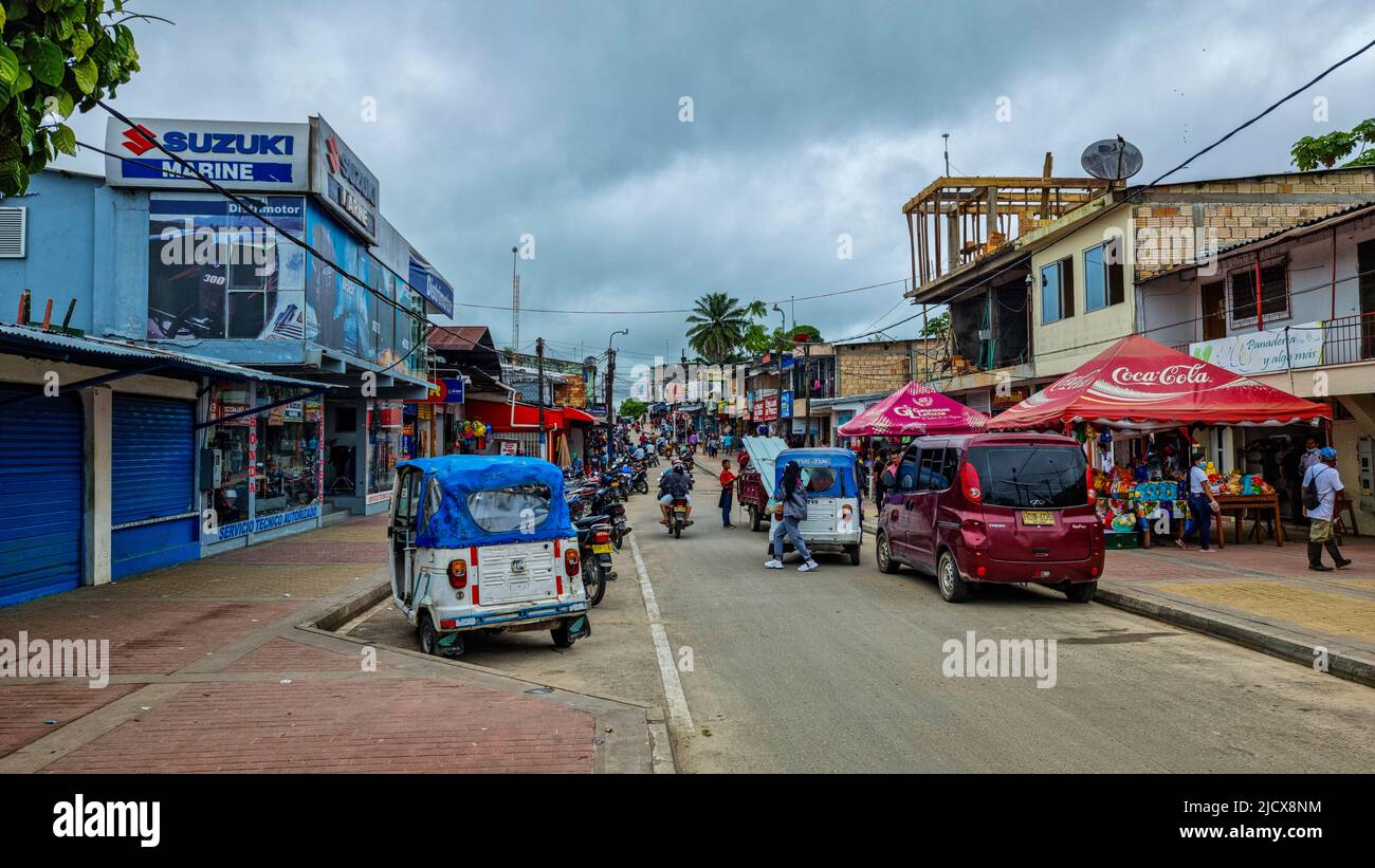 La ville frontalière de Leticia, Colombie, Amérique du Sud Banque D'Images