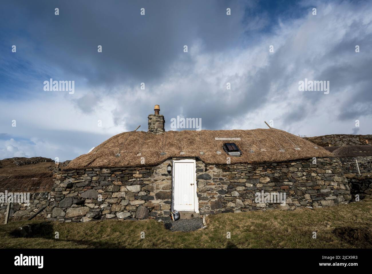 Gearrannan Blackhouse Village Museum on Harris and Lewis Island, Outer Hebrides, Écosse, Royaume-Uni, Europe Banque D'Images