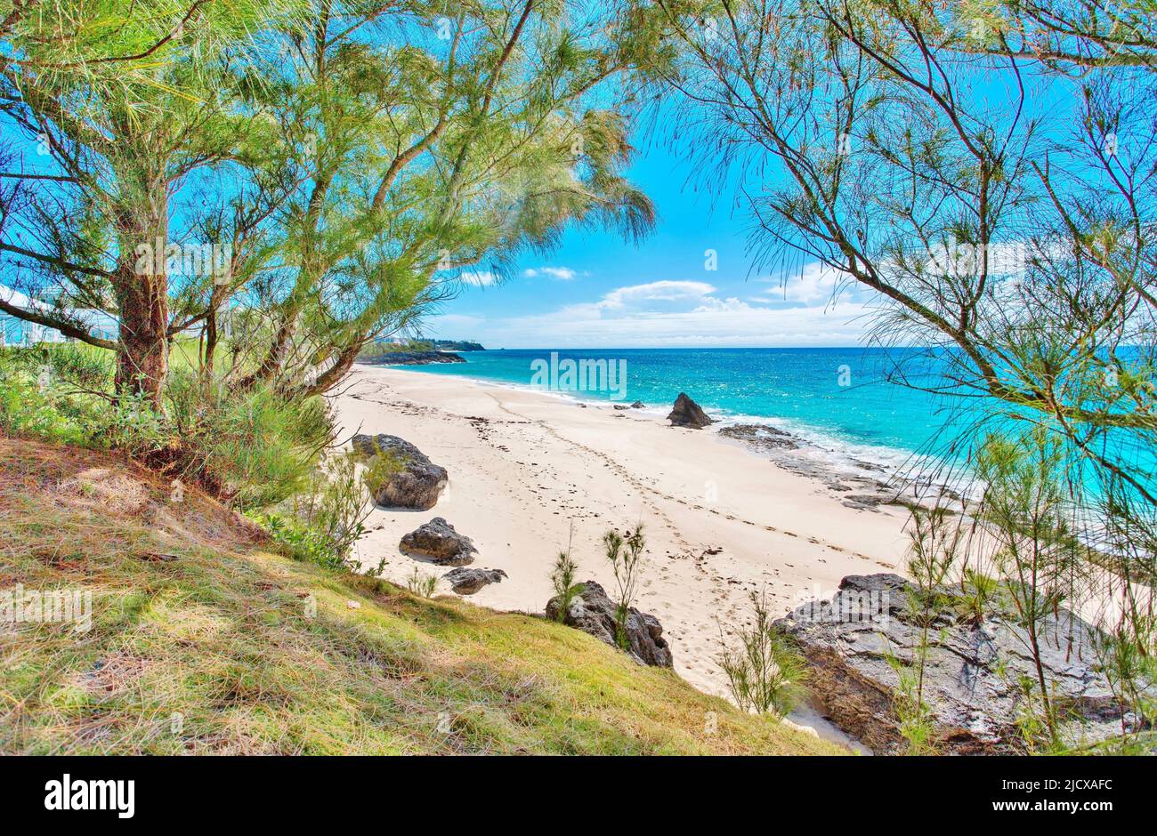 Plage de South Shore, paroisse de Hamilton, Bermudes, Atlantique, Amérique centrale Banque D'Images