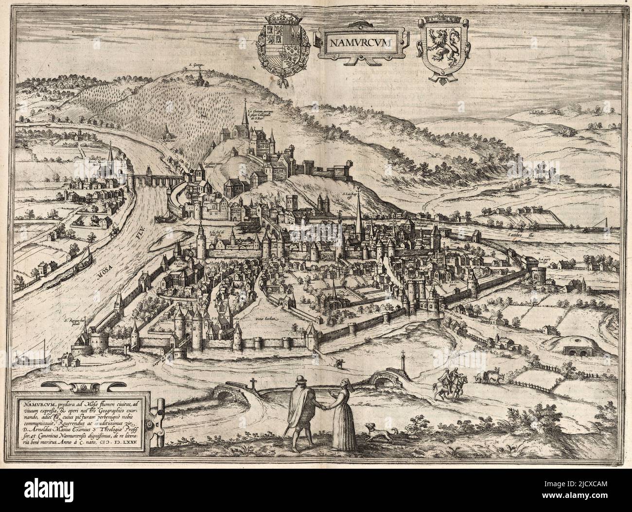 Reproduction plan ancien de Namur 1575 Namen 