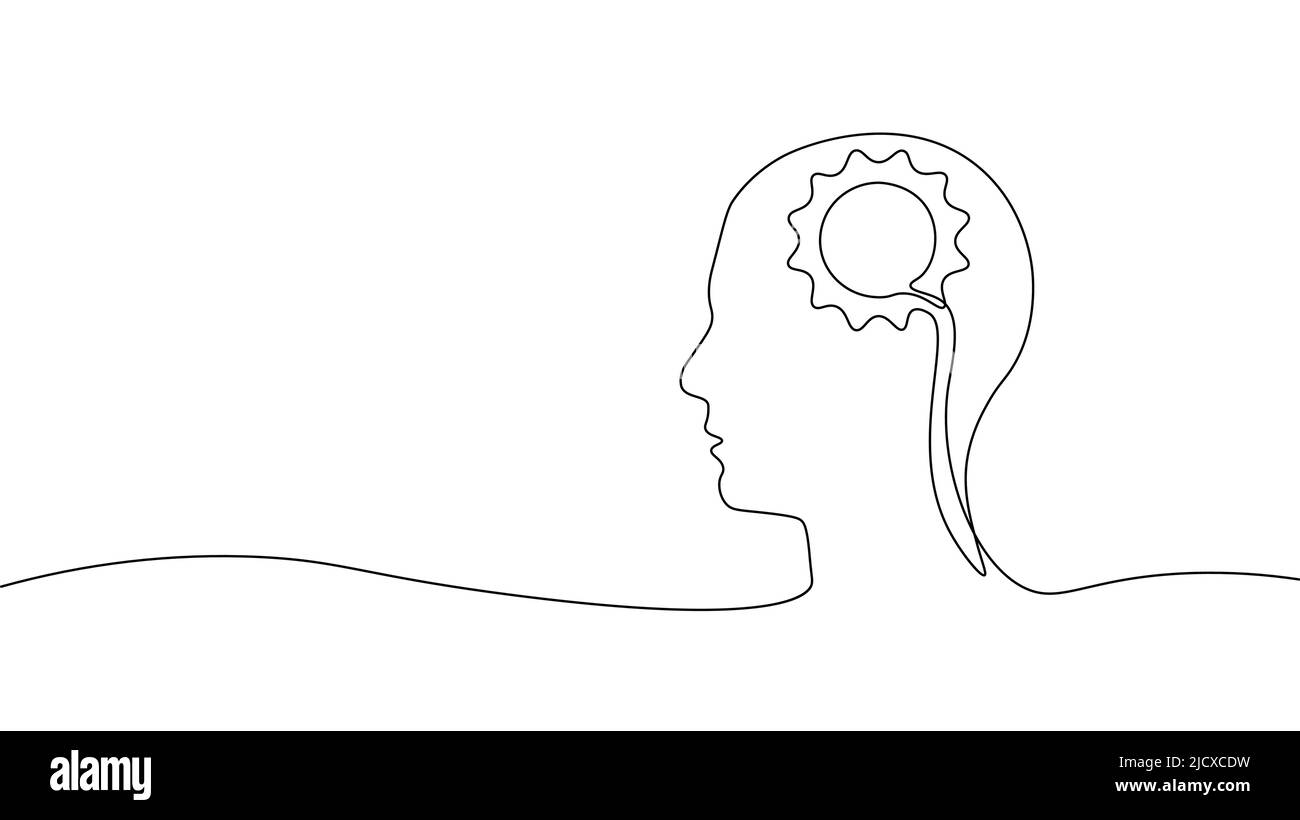 Concept de solution de problème de session de coaching à une seule ligne. Idée créative état d'esprit art thérapie psychologue. Stratégie de leader de la formation en ligne éducation Illustration de Vecteur