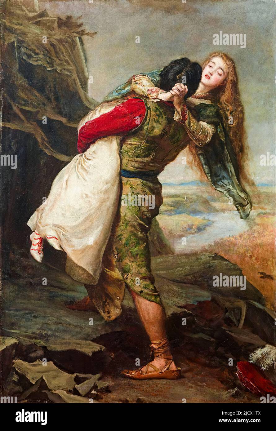 Sir John Everett Millais, la Couronne de l'Amour, peinture à l'huile sur toile, 1875 Banque D'Images