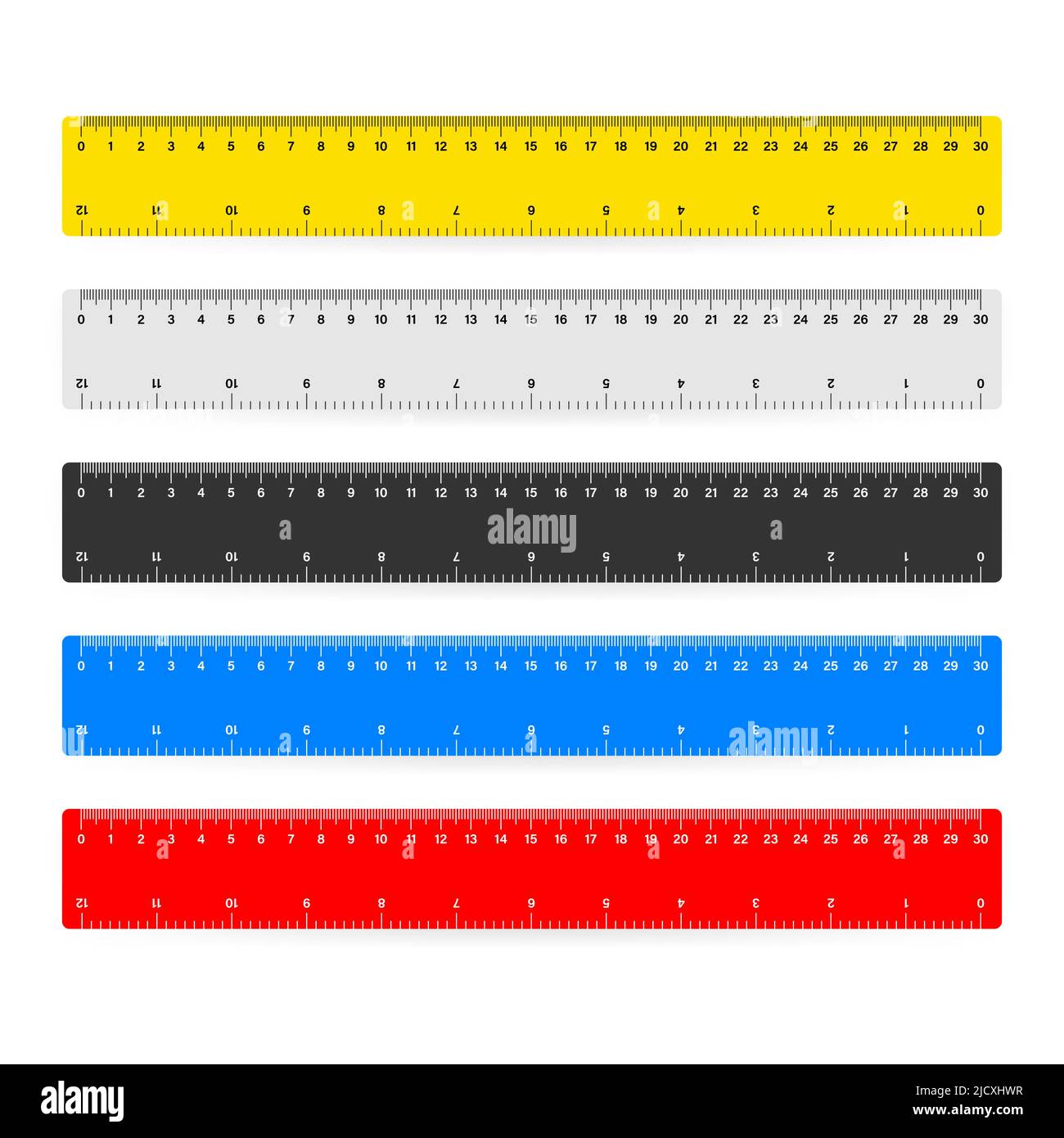 30cm mesure mètre ruban mesure métrique scolaire. Règle métrique. Illustration de Vecteur