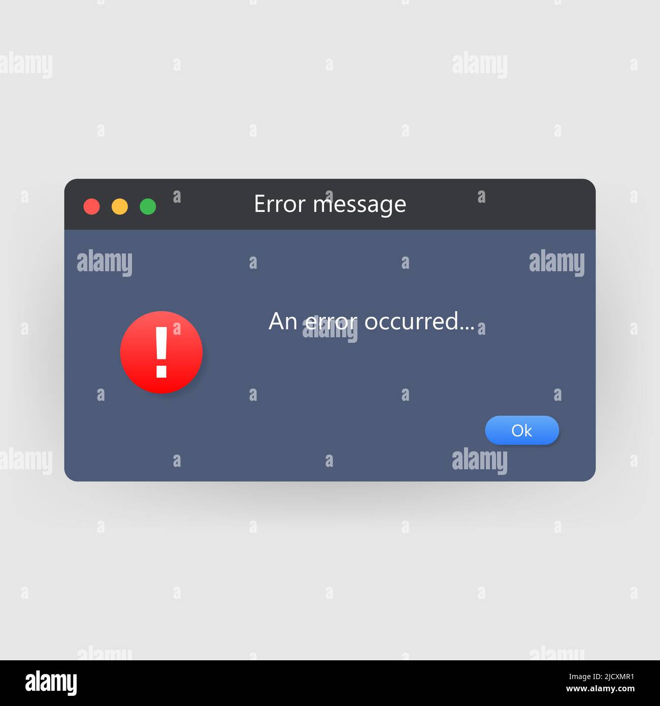 Erreur système vecteur icône échec interface pc. Message d'erreur fenêtre contextuelle d'alerte de l'ordinateur. Illustration de Vecteur