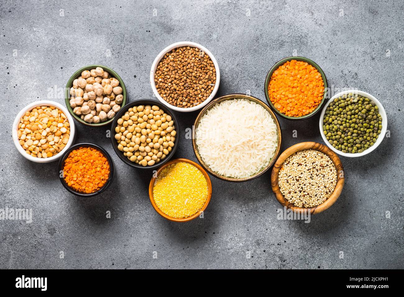 Céréales sans gluten. Alimentation saine, sans allergène. Banque D'Images