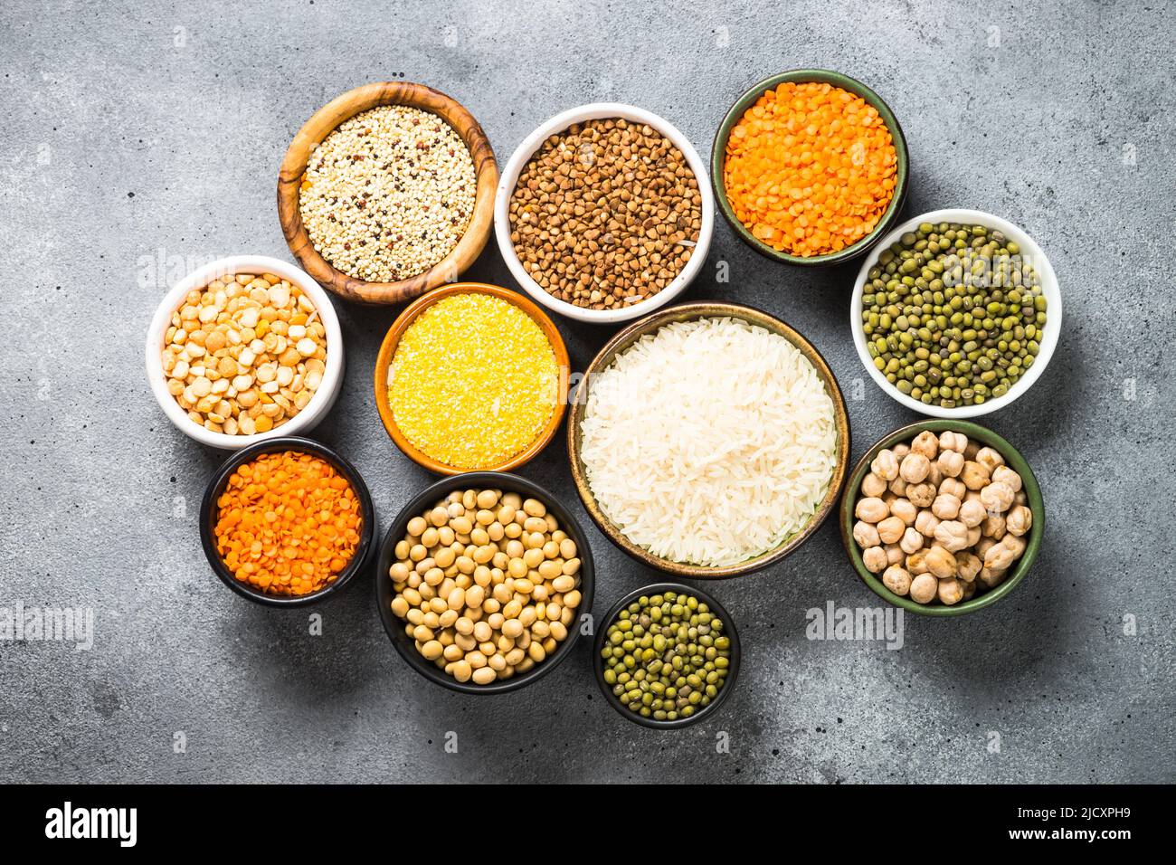 Céréales sans gluten. Alimentation saine, sans allergène. Banque D'Images