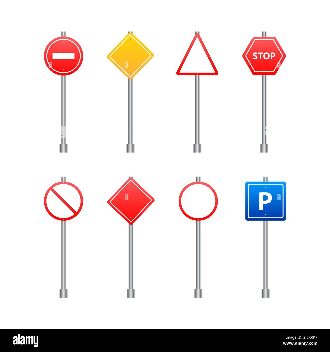 Ensemble de la signalisation routière isolé sur fond transparent. Vector illustration. Illustration de Vecteur