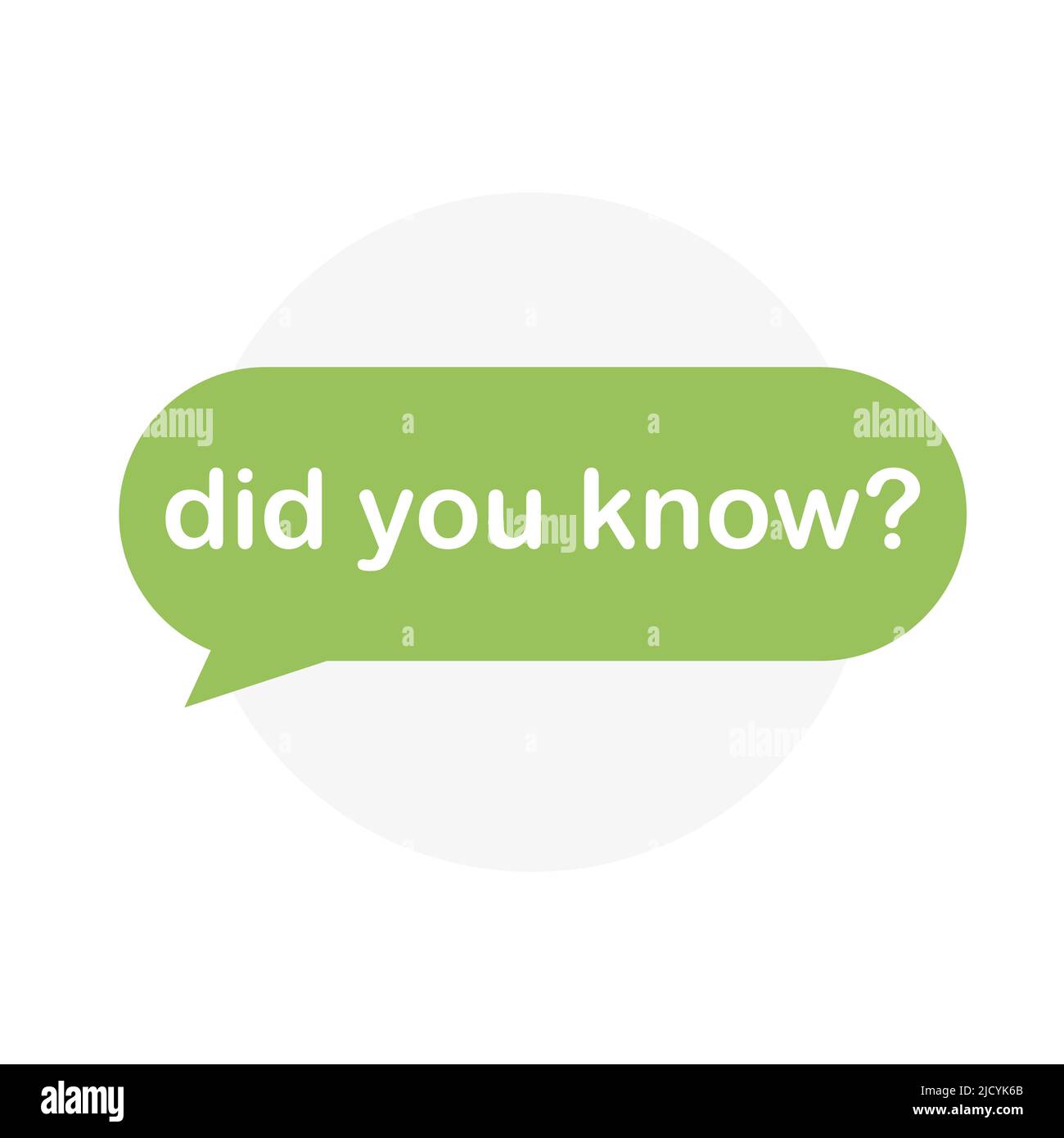 Saviez-vous que la bulle vocale verte sur fond blanc ? Illustration vectorielle Illustration de Vecteur