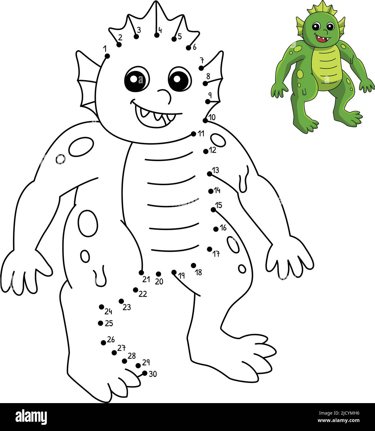 Halloween Monster à pois couleur isolée Illustration de Vecteur