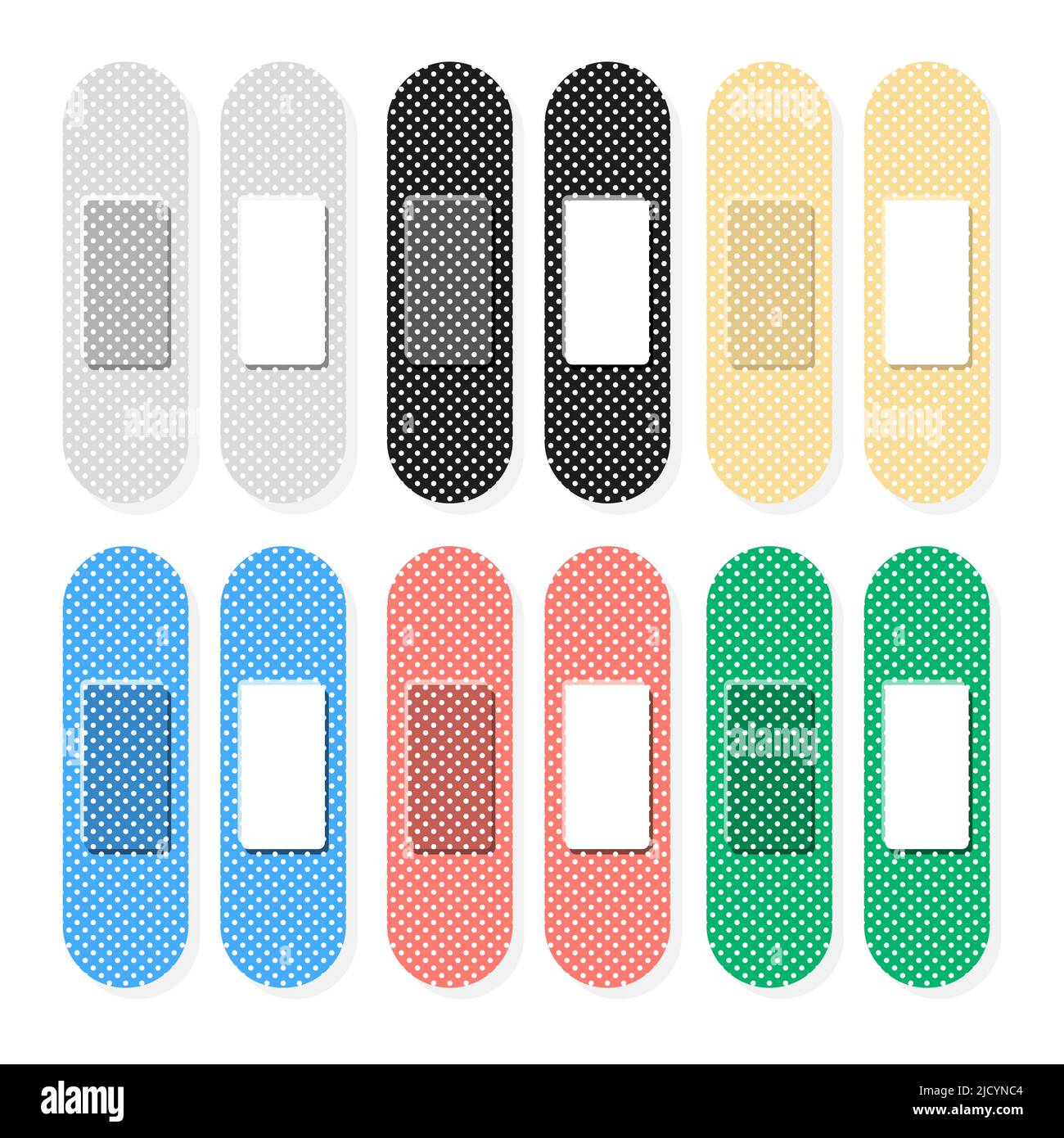 Pansements médicaux élastiques. Bande adhésive. Illustration de Vecteur