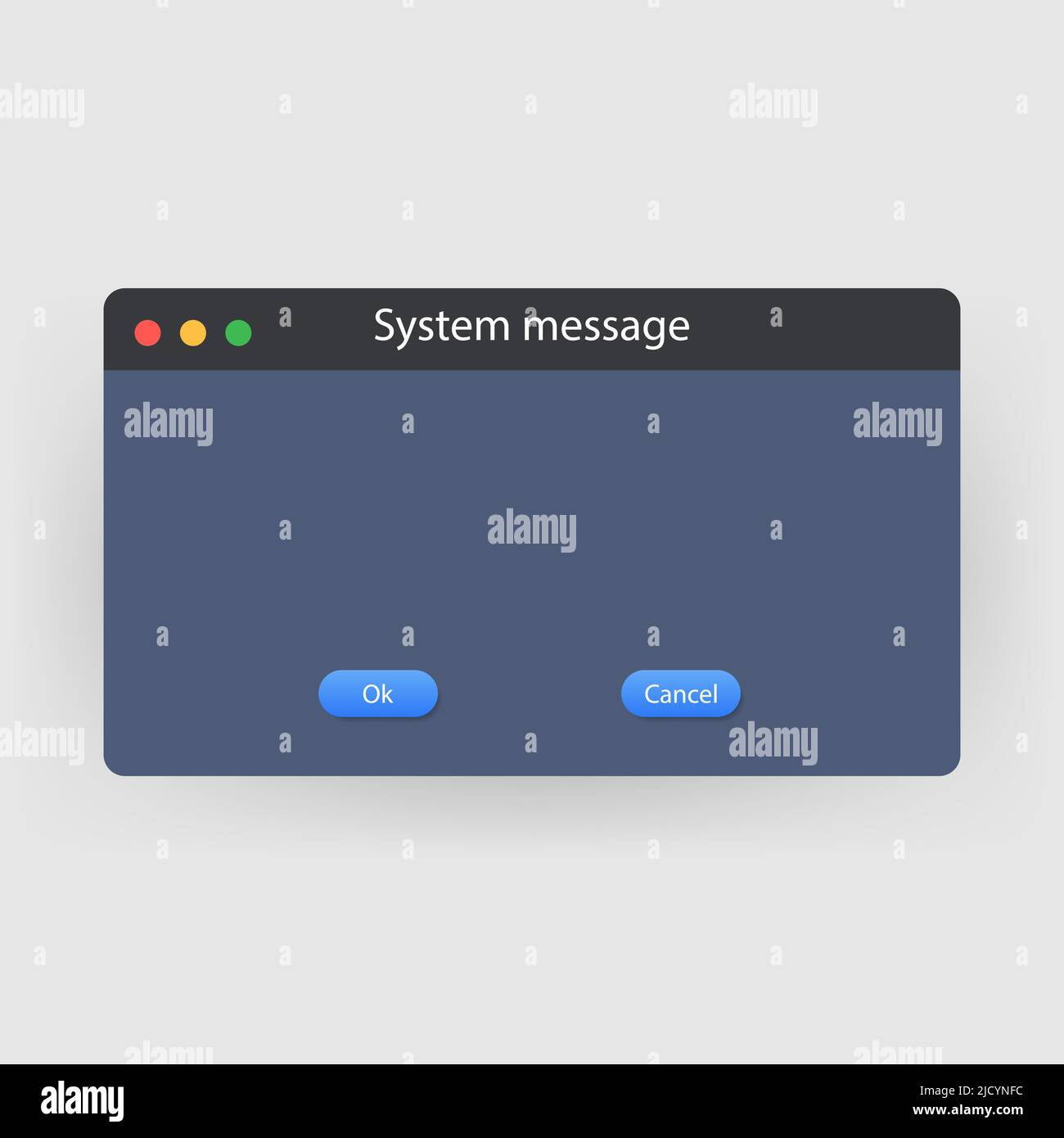Erreur système vecteur icône échec interface pc. Message d'erreur fenêtre contextuelle d'alerte de l'ordinateur Illustration de Vecteur