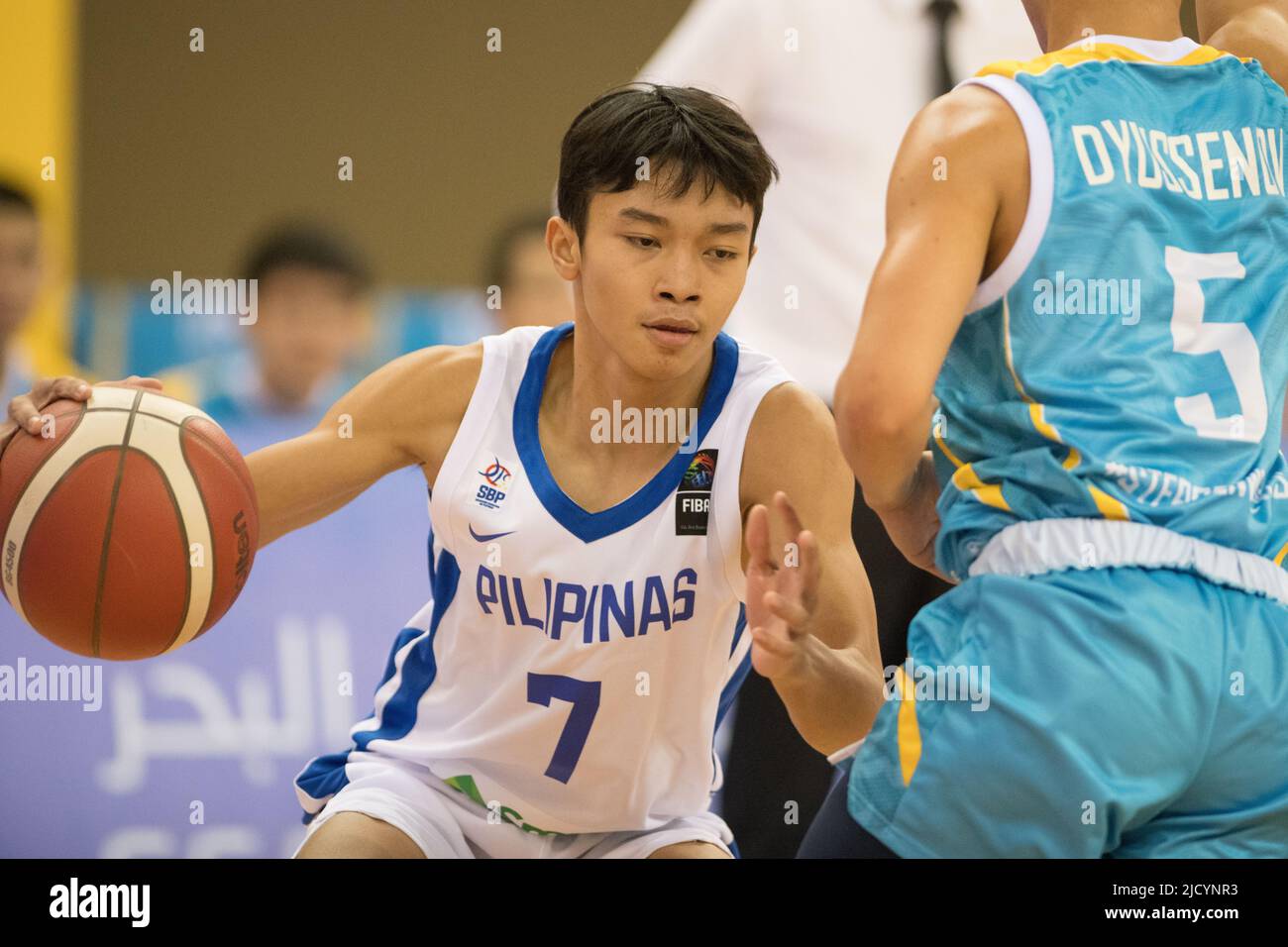 APL Mcandrei Gemao de l'équipe philippine de basket-ball en action pendant  le match de championnat asiatique 2022 de la FIBA U16 entre le Kazakhstan  et les Philippines qui s'est tenu au Hall