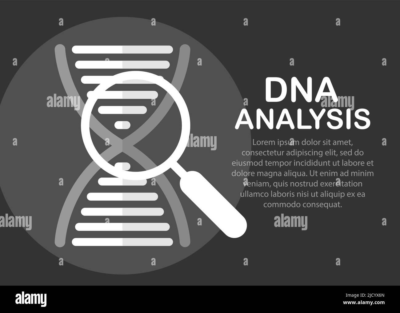 Icône analyse de l'ADN. Symbole Iconic plat. Vecteur d'analyse de l'ADN. Conçu pour l'interface utilisateur Web et logicielle. Illustration de Vecteur