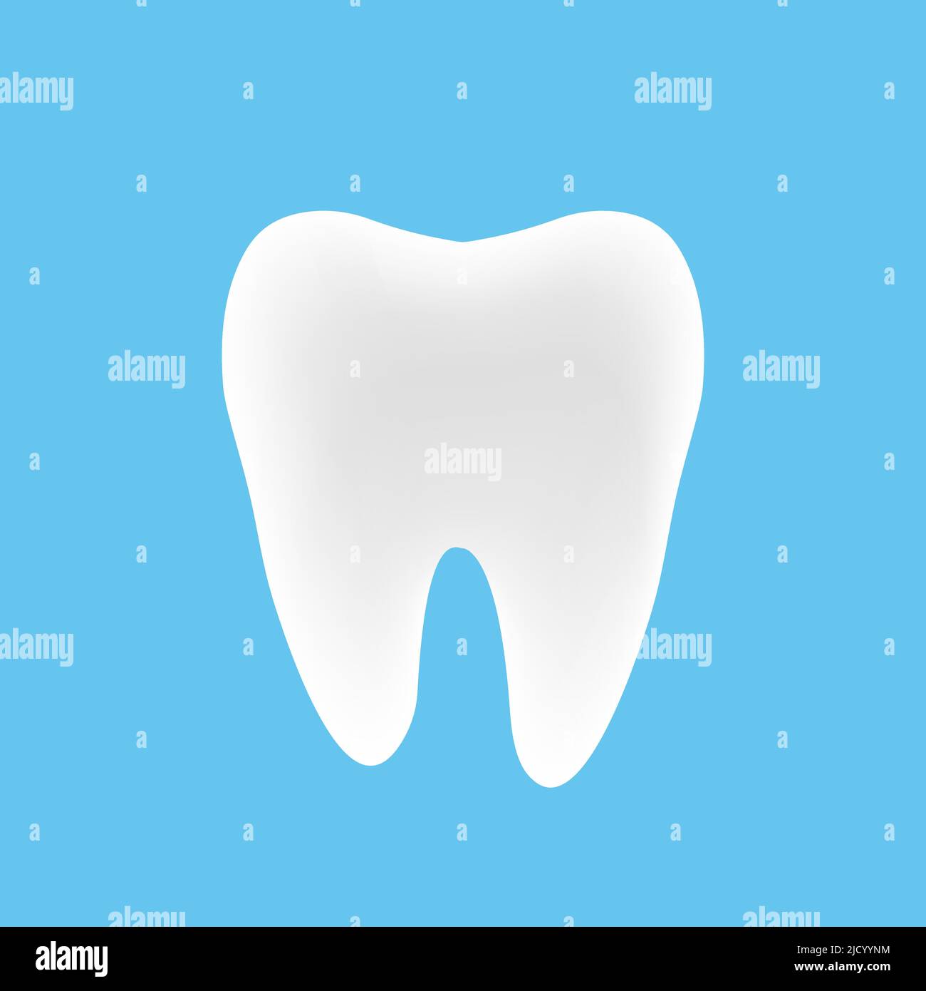Nettoyer les dents isolées sur fond bleu. Illustration vectorielle. Illustration de Vecteur