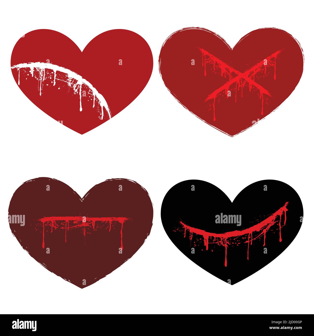 Griffes rayées coeur de surface de sang Illustration de Vecteur