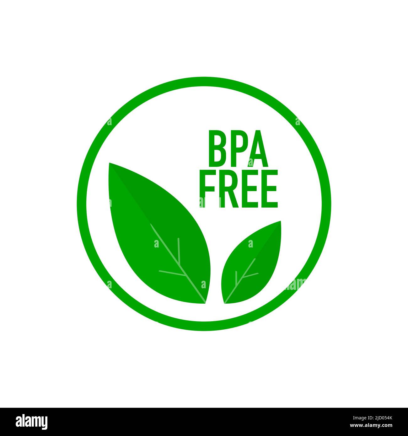 Sans BPA. Badge vert plat. Publicité produit. Conception Web. Illustration vectorielle. Illustration de Vecteur