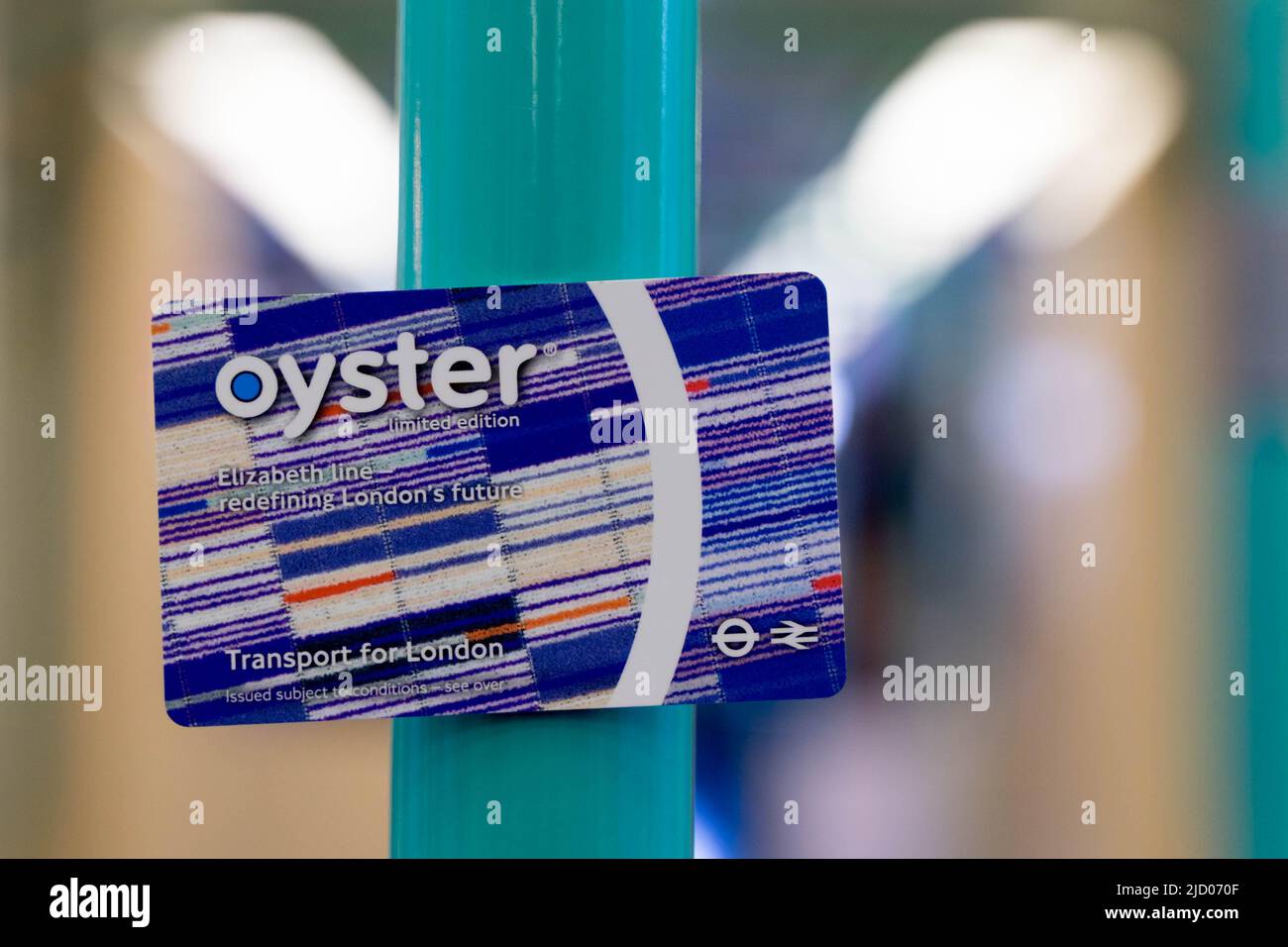 Oyster card édition limitée pour Elizabeth Line Crossrail Londres Angleterre Royaume-Uni Banque D'Images