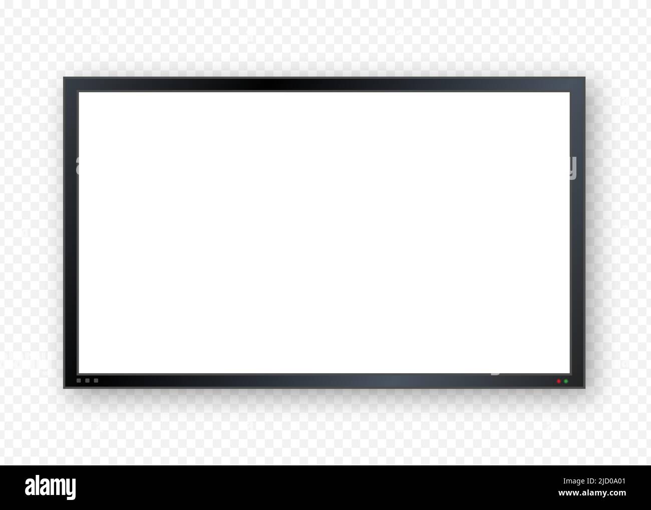 Mur d'écran plat. Vecteur de perspective. Icône vecteur. Technologie multimédia. Écran vierge isolé. Cadre noir. Illustration de Vecteur