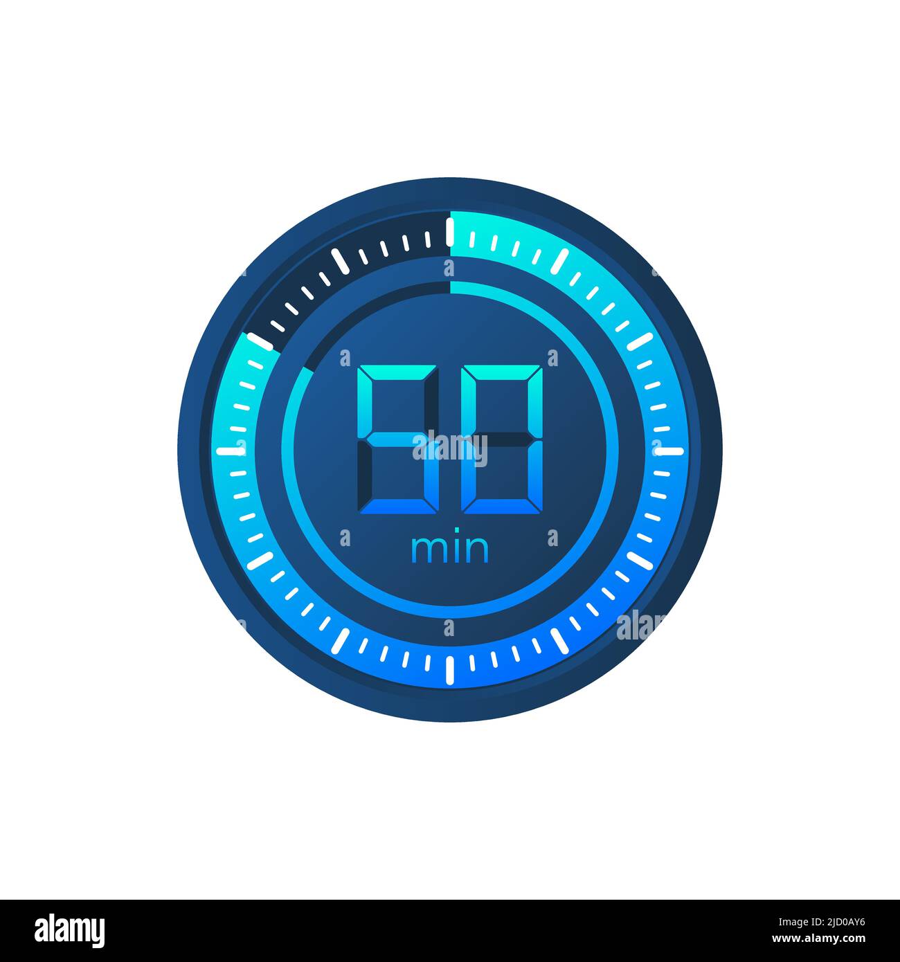 L'icône de vecteur chronomètre de 50 minutes. Icône de chronomètre de style plat sur fond blanc. Illustration du stock vectoriel. Illustration de Vecteur