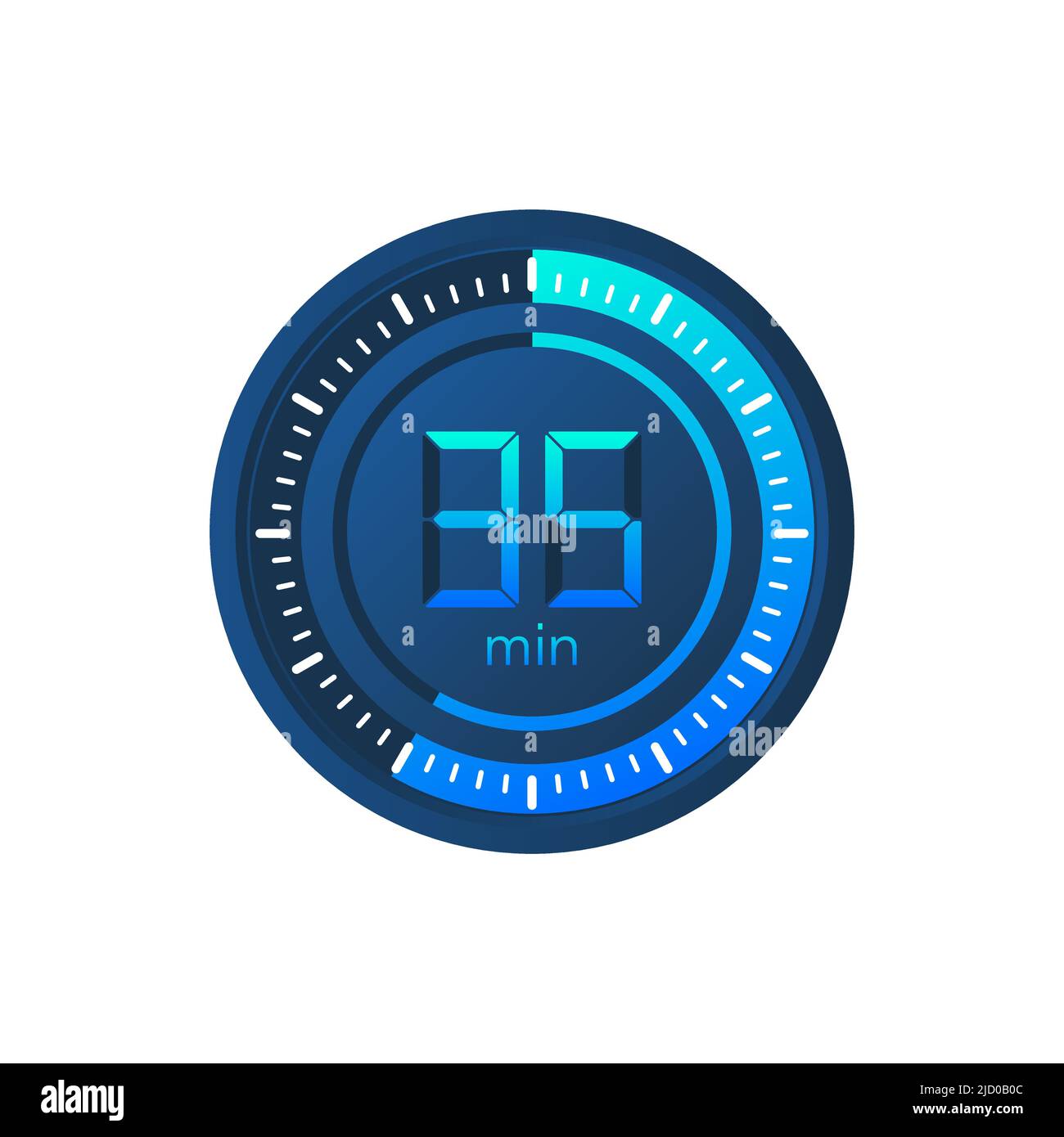 L'icône de vecteur chronomètre de 35 minutes. Icône de chronomètre de style plat sur fond blanc. Illustration du stock vectoriel. Illustration de Vecteur