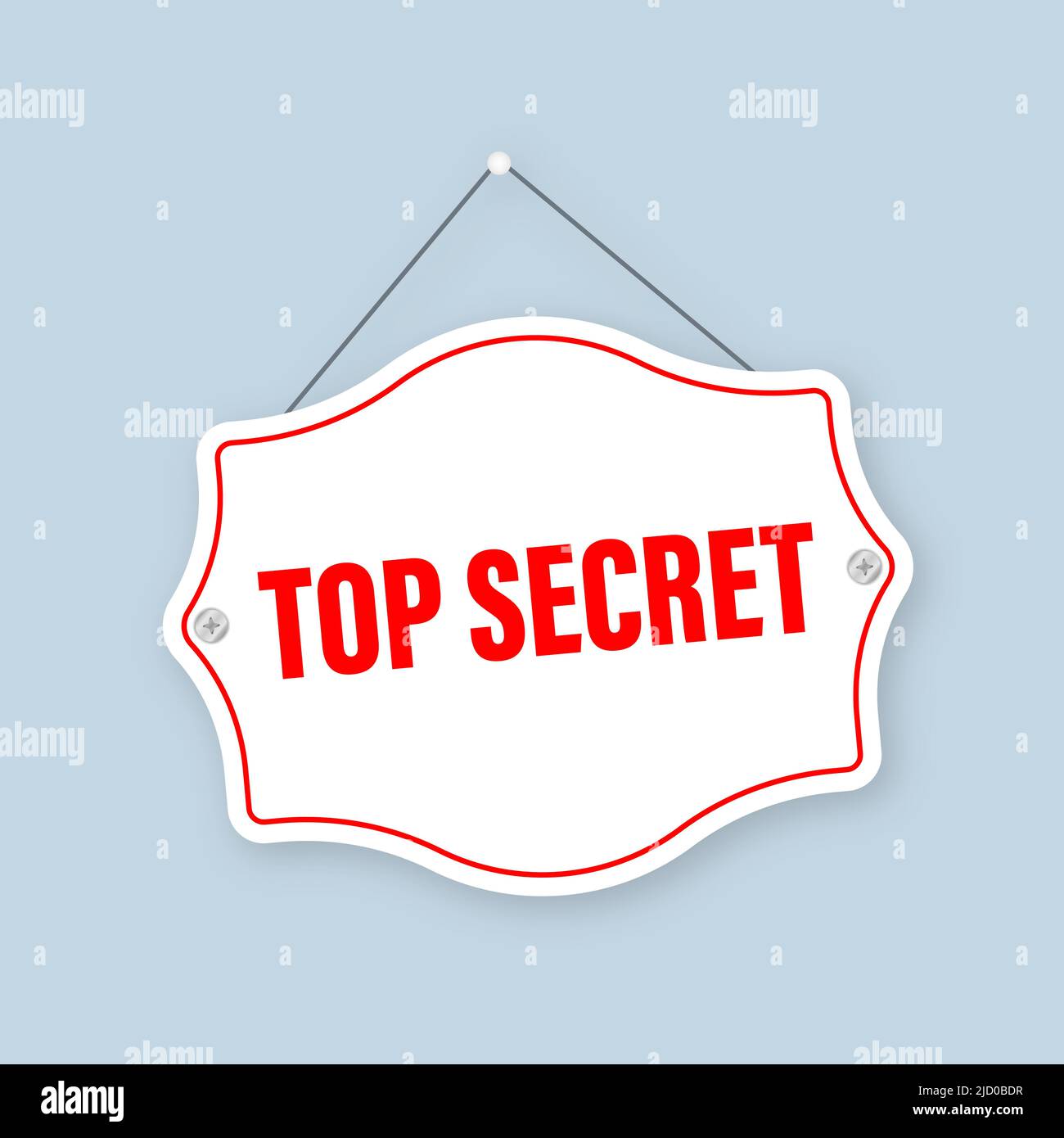 Icône rouge avec concept top secret. Illustration vectorielle isolée ...