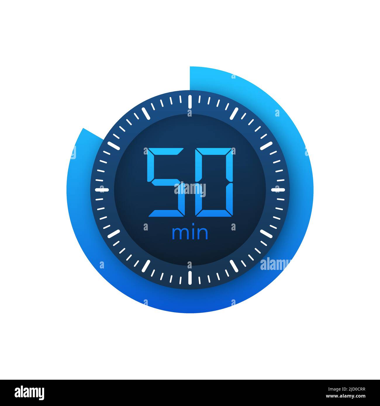 L'icône de vecteur chronomètre de 50 minutes. Icône de chronomètre de style plat sur fond blanc. Illustration du stock vectoriel. Illustration de Vecteur