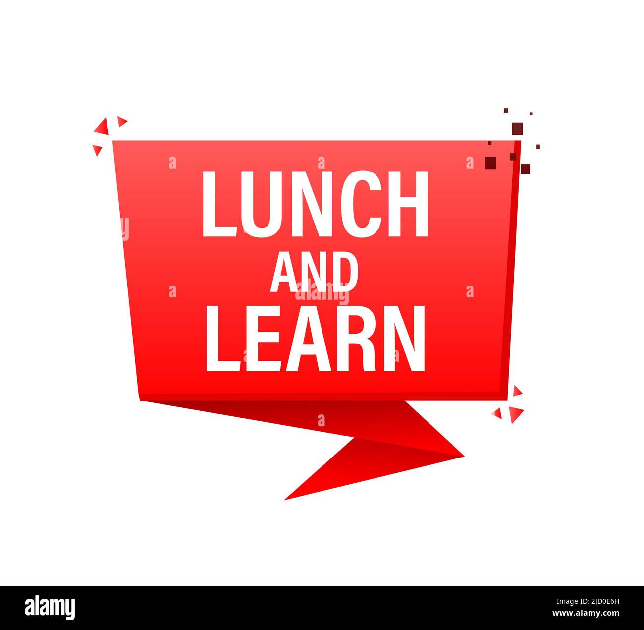 Bouton rouge avec déjeuner rouge et apprendre. Illustration vectorielle. Illustration de Vecteur