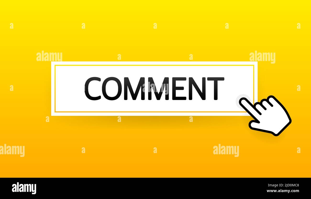 Icône avec bouton bleu de commentaire sur fond blanc pour la conception de marketing Web. Conception plate. Élément de médias sociaux. Illustration vectorielle Illustration de Vecteur